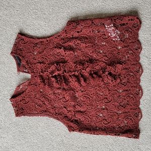 Zara women's sleeveless lace shell tank top shirt